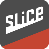 The slice app icon with the word slice on it.