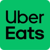 Uber eats logo on a green background.